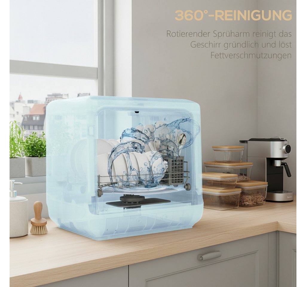 kowdom Tischgeschirrspüler 800-269V90WT, 4 Maßgedecke Bild 5