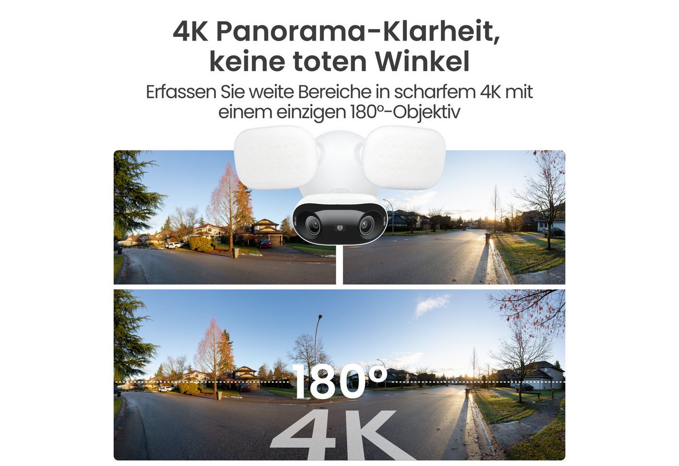 Reolink Überwachungskamera Elite Floodlight WiFi, Überwachungskameras 4K (AuBenbereich, 1-tlg., 180° Ultra-Weitwinkelansicht kabelgebundene) Bild 5