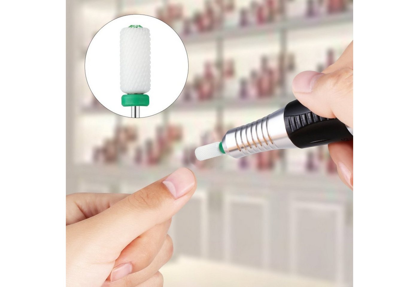 JCMaster Maniküre-Pediküre-Set, Nagelfräser Keramik Bit Zylinderförmig Bild 5
