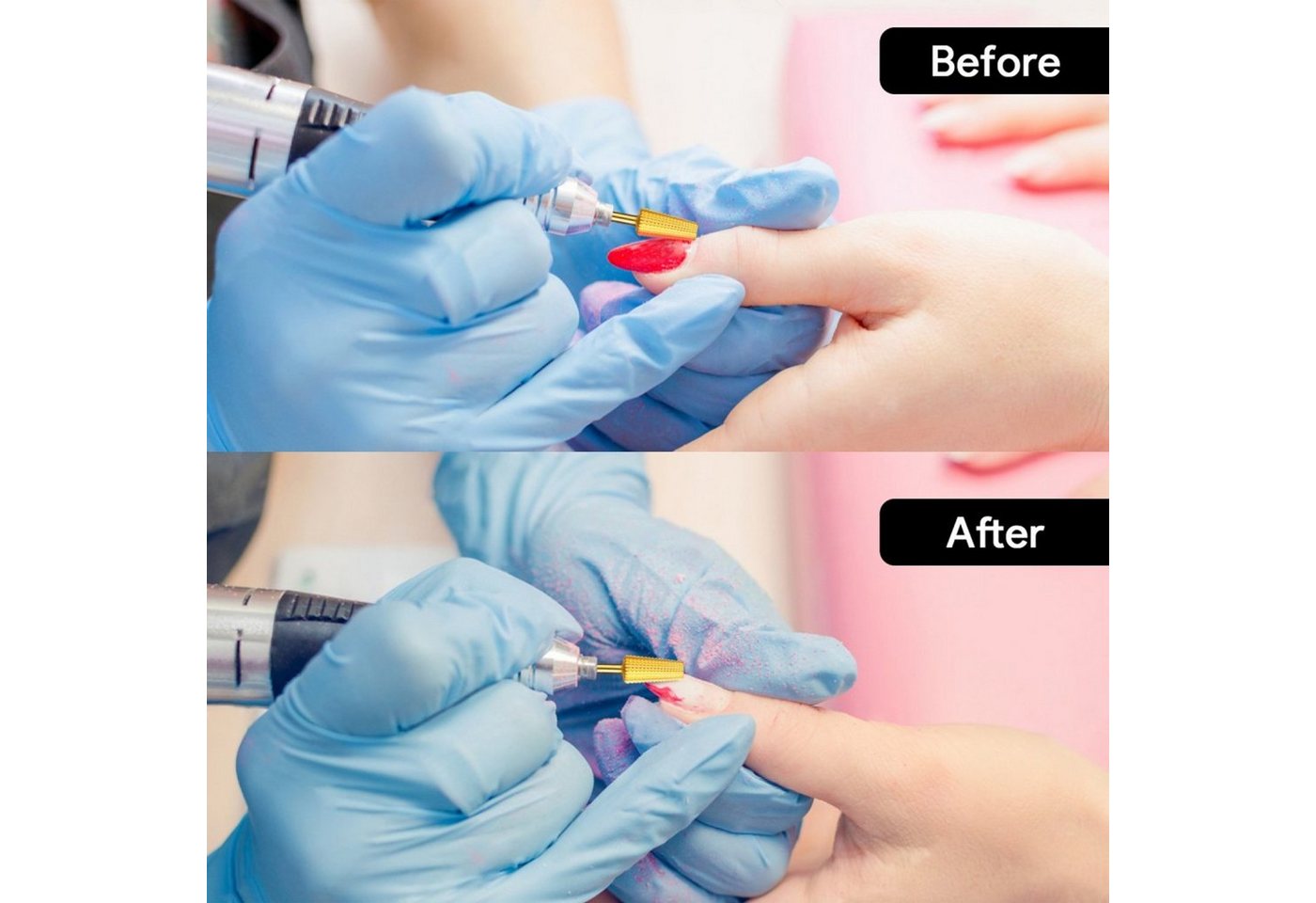 JCMaster Maniküre-Pediküre-Set, Premium Wolframstahl 4 in 1 Nagelfräser Bit