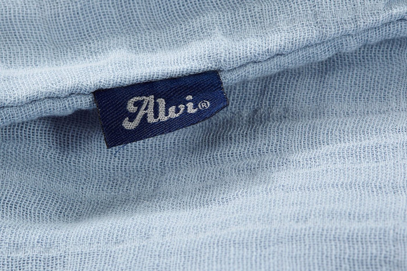 Alvi® Babyschlafsack Babyschlafsack Mull-Schlafsack Uni blau, Frühjahr- & Sommerschlafsack, atmungsaktives Material, Verdeckter Reißverschluss mit extra Kinnschutz, hochwertiges Material aus 100% Baumwolle bis 60 Grad waschbar Bild 2