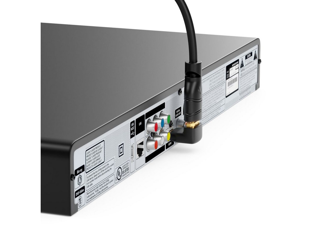 deleyCON deleyCON HDMI Winkel Adapter - 90° Grad gewinkelt - HDMI Stecker zu HDMI-Kabel Bild 4