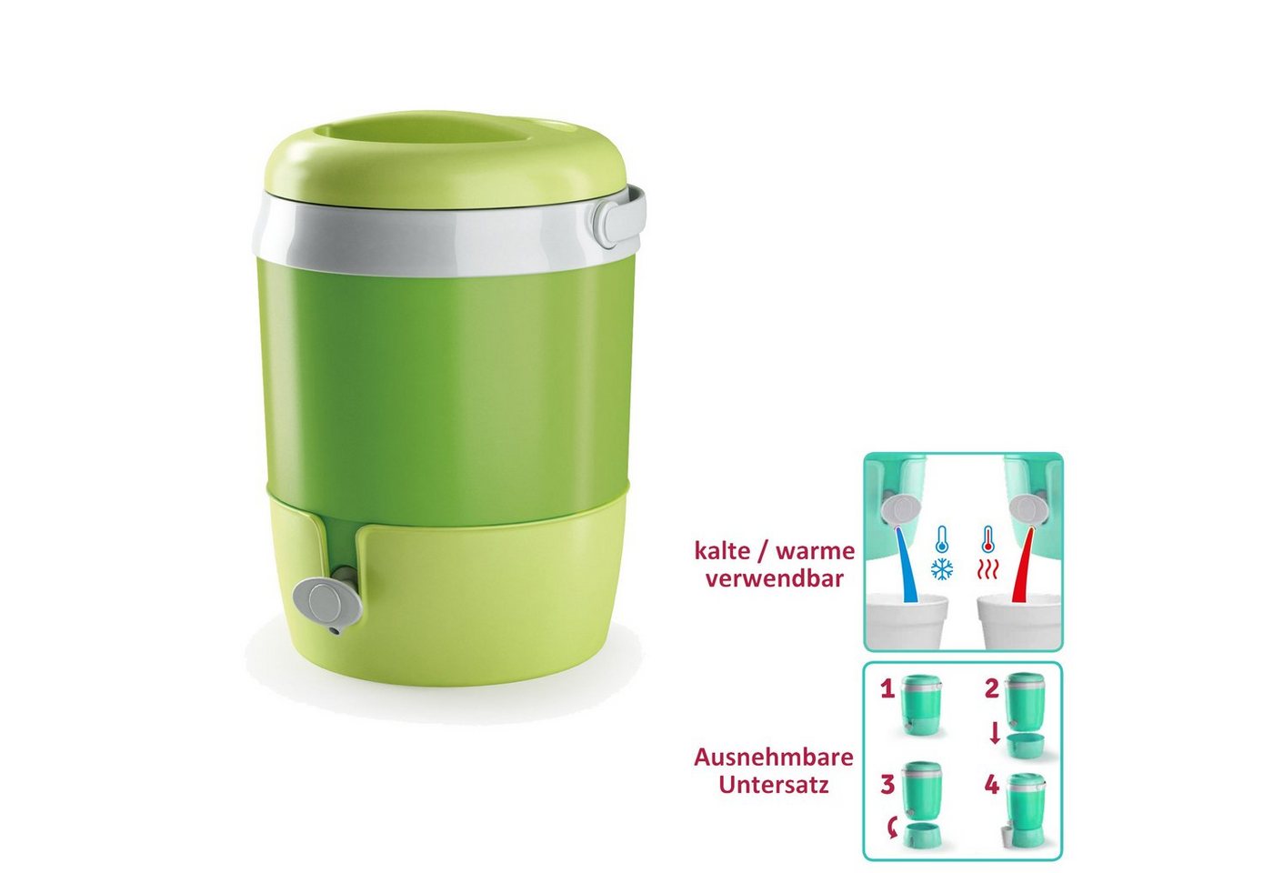 Kreher Getränkespender Thermo Getränkespender 6 Liter Grün Bild 2