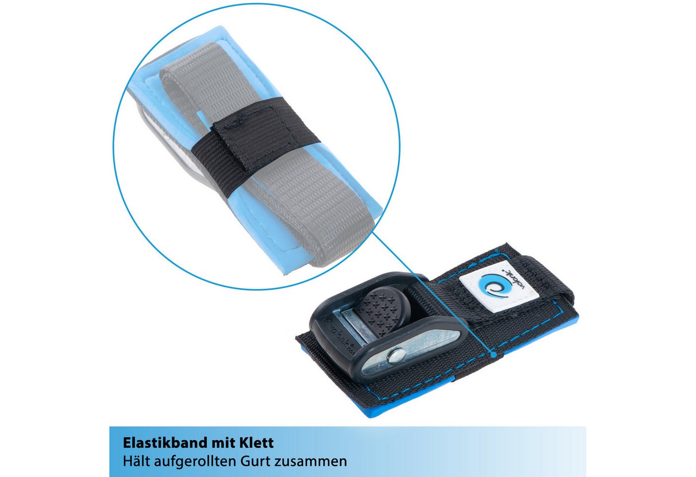 valonic Spanngurt valonic BEE Spanngurte für Fahrrad 2x Zurrgurt 0,5m Klemmschloss 500kg (2er Set, 2 Stück Klemmschlussgurt) Spanngurte für SUP Board oder Kajak Bild 3