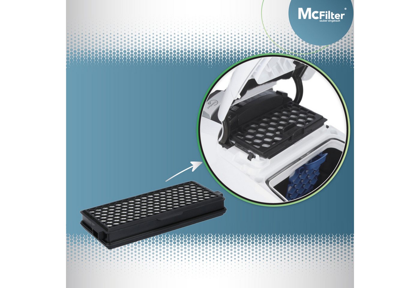 McFilter HEPA-Filter Ausblasfilter, Zubehör für Miele S8340 EcoLine PowerLine S8, S8360, passgenau, schwarz, Alternative zu SF-AH 50
