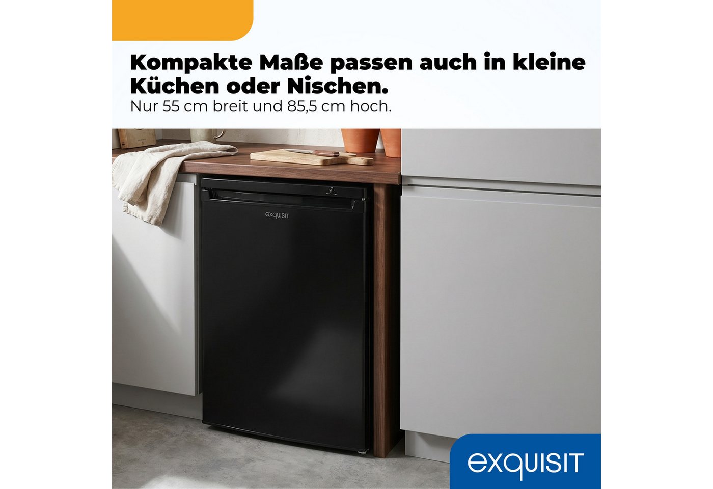 exquisit Gefrierschrank GS512-040E, 85.5 cm hoch, 55 cm breit, 91 l Nutzinhalt, 4 Gefrierschubladen, 40 dB Geräusch, Geräuschklasse C Bild 5