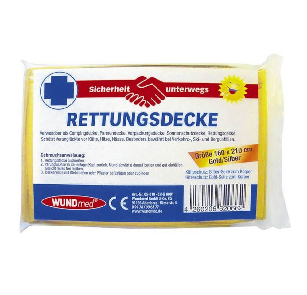 Wundmed Erste-Hilfe-Set WUNDmed Rettungsdecke Gold-Silber 160 x 210 cm