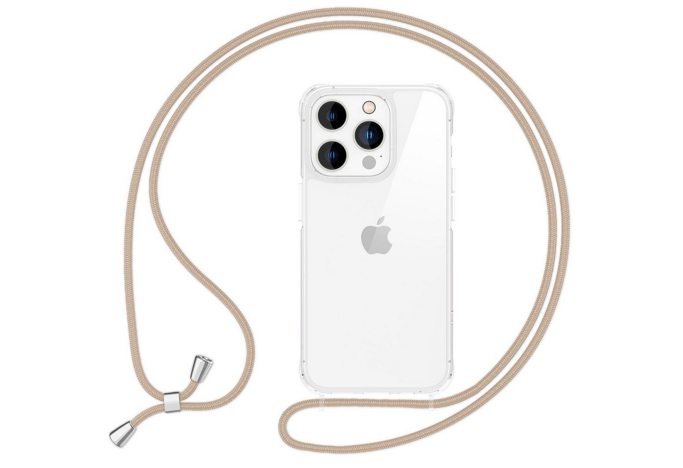 Nalia Handykette Apple iPhone 16 Pro Max 17,5 cm (6,9 Zoll), Klare Hülle mit Band zum Umhängen / Crossbody Transparent Case & Kette Bild 4