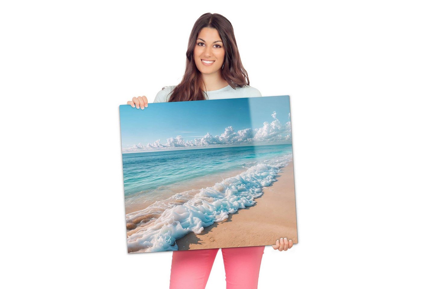 Primedeco Herd-Abdeckplatte Herdabdeckplatte Spritzschutz aus Glas Strand Surf Wellen, Glas, (1 tlg) Bild 3
