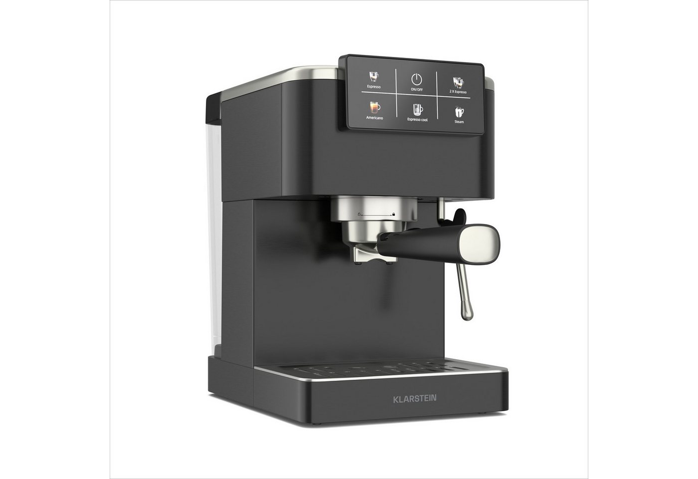 Klarstein Espressomaschine, 1.5l Kaffeekanne, Edelstahlfilter, Elektrisch 20 Bar Espressomaschine Kaffemaschine Touch