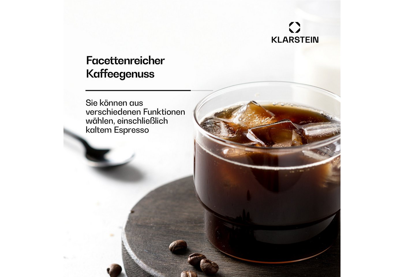 Klarstein Espressomaschine, 1.5l Kaffeekanne, Edelstahlfilter, Elektrisch 20 Bar Espressomaschine Kaffemaschine Touch Bild 5