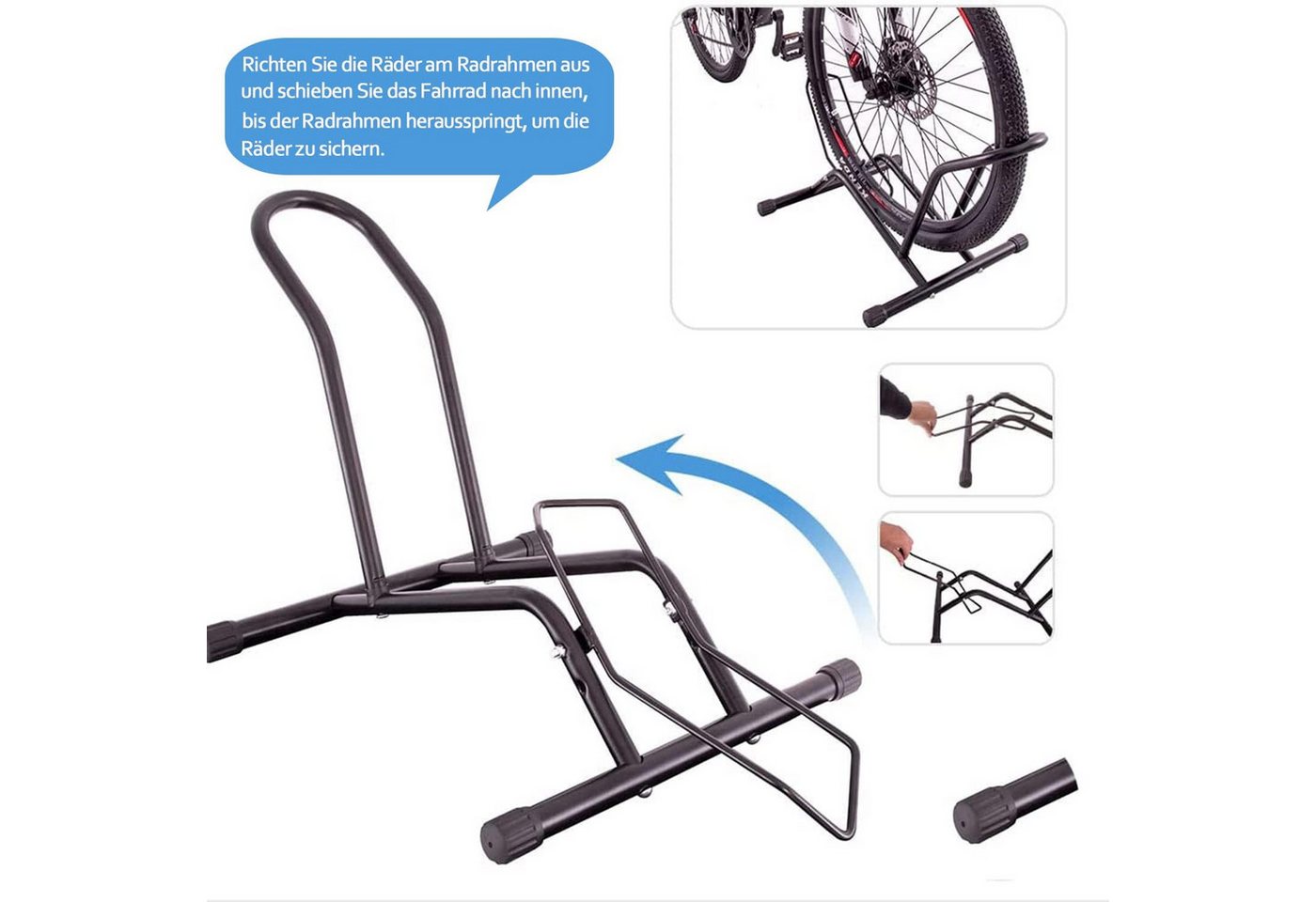 Refined Living Fahrradständer Fahrradständer Boden verstellbar 16-29 Zoll MTB Rennrad Halterung (Fahrradhalter, Fahrradständer Boden, Fahrrad Parkständer, Fahrradhalterung Boden, Fahrradaufbewahrung Garage, Fahrradhalter verstellbar, Fahrradständer ohne bohren, Fahrradhalterung freistehend, Fahrrad Reparaturständer,Fahrrad montageständer, 1-St., Verstellbar,Kompatibel,Stabil,Sicher,Platzsparend,Einfach zu Montieren), für Mountainbikes, Rennräder, Kinderfahrräder u.v.m Bild 5