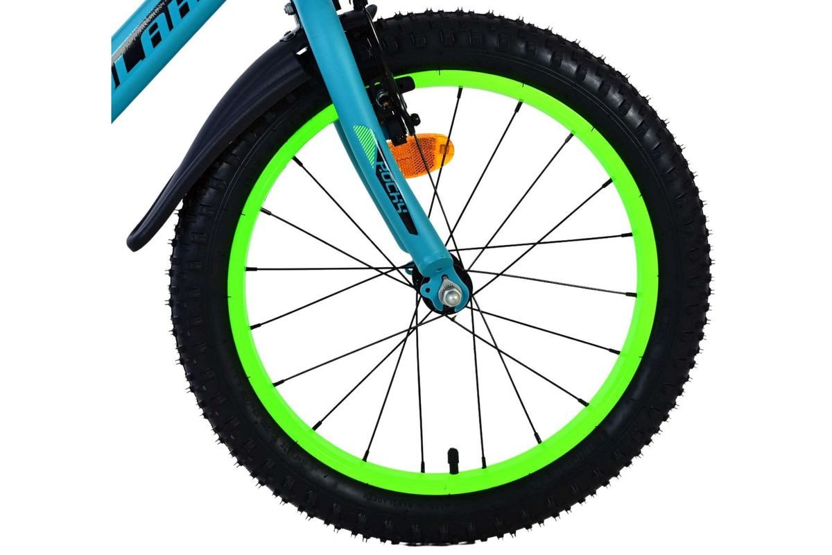 Volare Kinderfahrrad Volare Rocky - Jungen - 18 Zoll - Grün, Geschlossener Kettenschutz, Handbremse und Rücktrittbremse