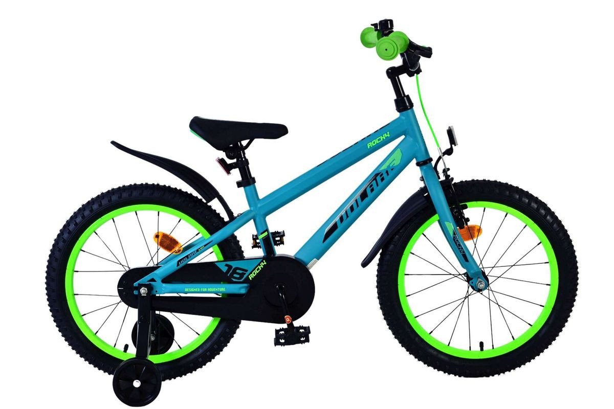 Volare Kinderfahrrad Volare Rocky - Jungen - 18 Zoll - Grün, Geschlossener Kettenschutz, Handbremse und Rücktrittbremse Bild 5