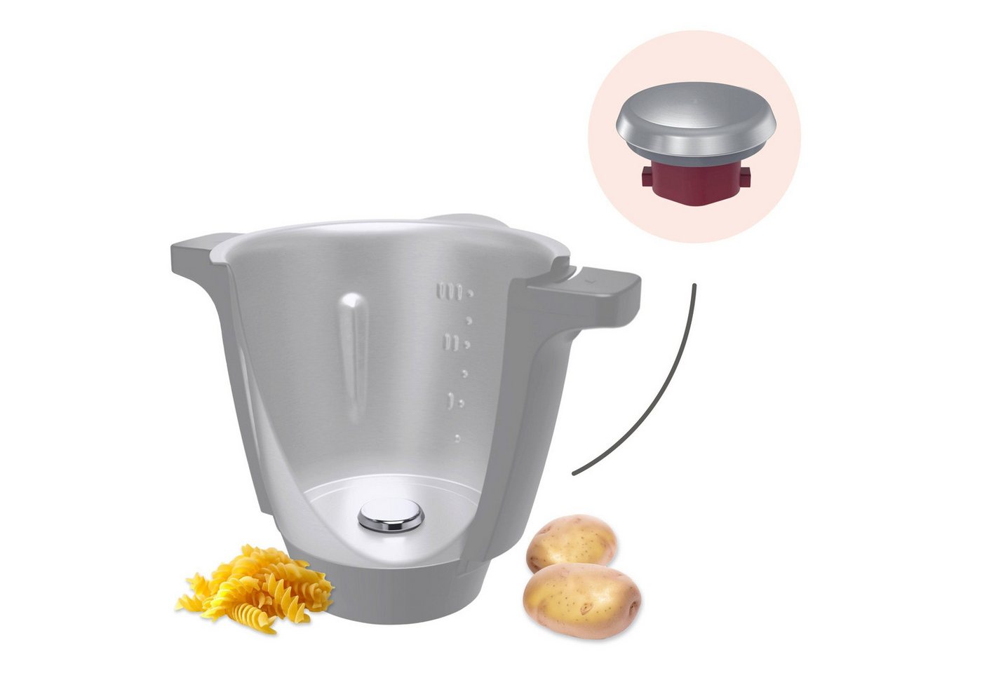 Wundermix Küchenmaschinen Zubehör-Set WunderCap® für Monsieur Cuisine, Zubehör für MC Connect, MC Trend, MC Smart, MC Plus, "Monsieur Cuisine Compact", Der revolutionäre Thermomix-Messerersatz Bild 5