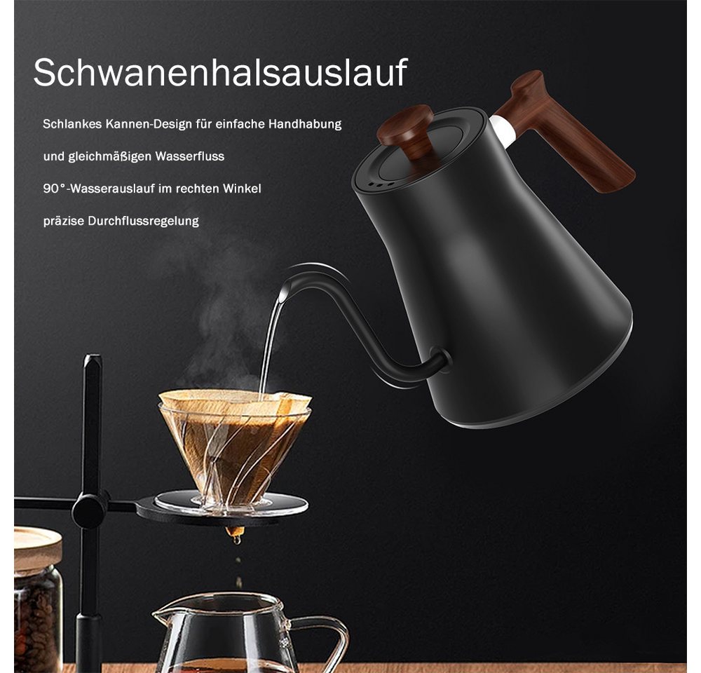 TUWENA Wasserkocher Heißwasserspender mit temperatureinstellung, Schwanenhals wasserkocher, 40-100°C einstellbar & Warmhaltefunktion, 1200W teemaschine, 0.9L Bild 5