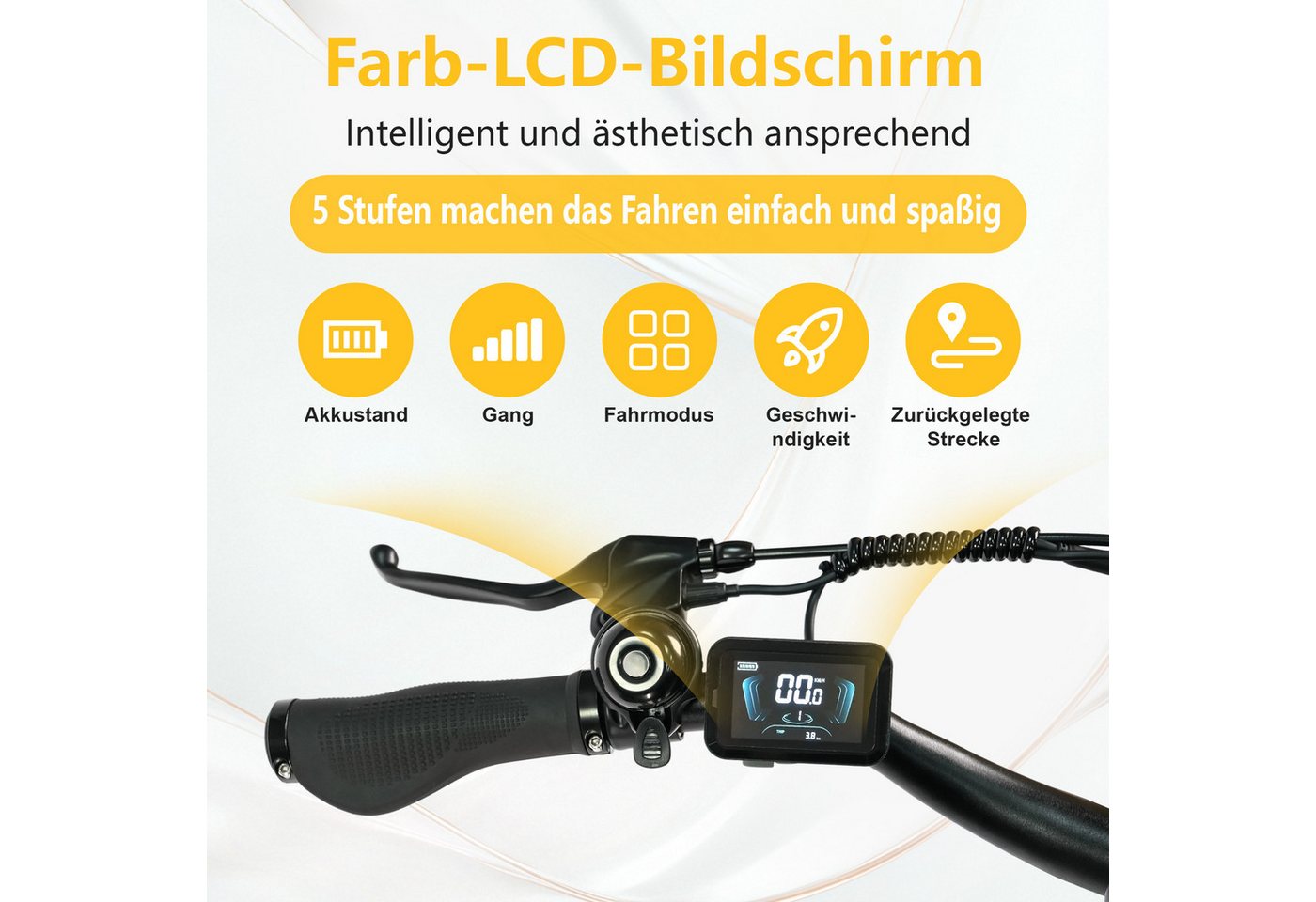 TTGO E-Bike Cityrad 28 Zoll, 55Nm, 650Wh, 150km, Elektrofahrrad für Damen und Herren, 7 Gang Shimano, Kettenschaltung, Heckmotor, 650 Wh, (Alu-Pedale, max. Belastung 125 kg, Aluminiumrahmen, LCD-Display), 5 Stufen, C3, Tiefeinsteiger, leicht nur 25kg, E-Citybike, Pedelec Bild 3