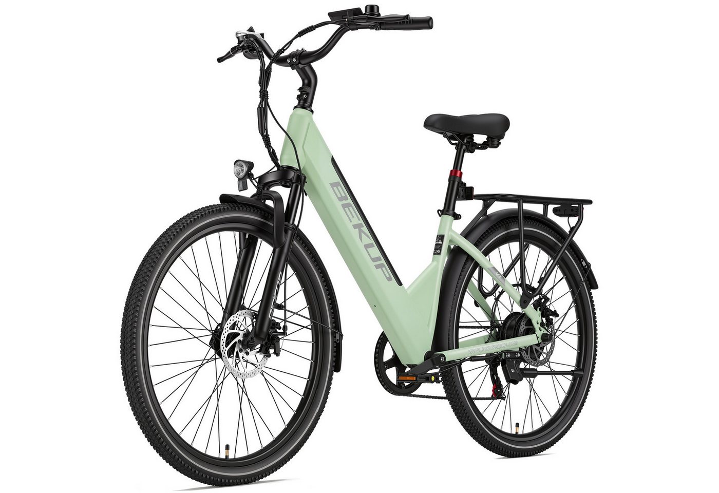 TTGO E-Bike Cityrad V1 26 Zoll Fatbike mit 840-Wh-Akku, Shimano 7-Gang und 80 Nm, 7 Gang Shimano Shimano Tourney TZ Schaltwerk, Kettenschaltung, Heckmotor, 522 Wh, (Komplettset, E-Bike inklusive Akku und Ladegerät), Für Pendelwege und Touren mit Hydraulikbremsen und breiten Reifen Bild 4