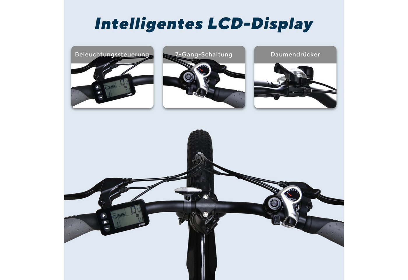 VECOCRAFT E-Bike Faltrad 20*4 Zoll Pedelec,40Nm Klapprad Elektrofahrrad 48V10Ah,Akku bis 85km, 7 Gang Shimano, Kettenschaltung, Heckmotor, 480 Wh, (Tretunterstützung, E-Klapprad, Max.25 km/h), Falt-E-Bike Erwachsene,faltbares Citybike, HUMMER, für Damen und Herren Bild 2