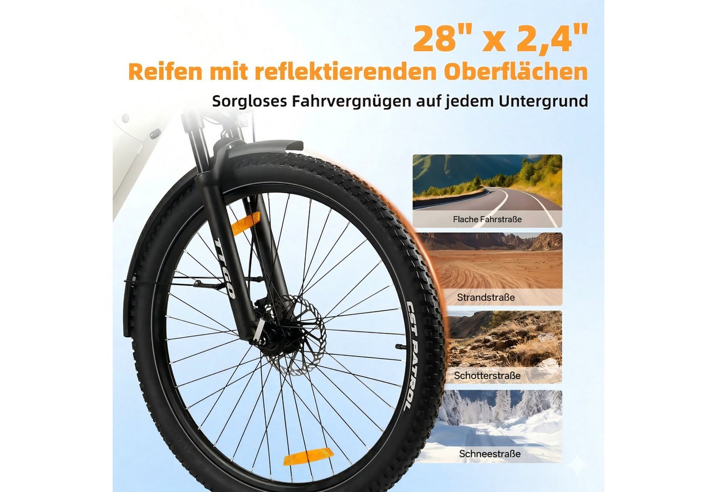 TTGO E-Bike Cityrad 28 Zoll, 70Nm, Drehmomentsensor, max. 120km, Federsattelstütze, 7 Gang SHIMANO, Kettenschaltung, Heckmotor, 720 Wh, 5 Stufen, Farbdisplay, Elektrofahrrad für Damen und Herren, Pedelec Bild 2