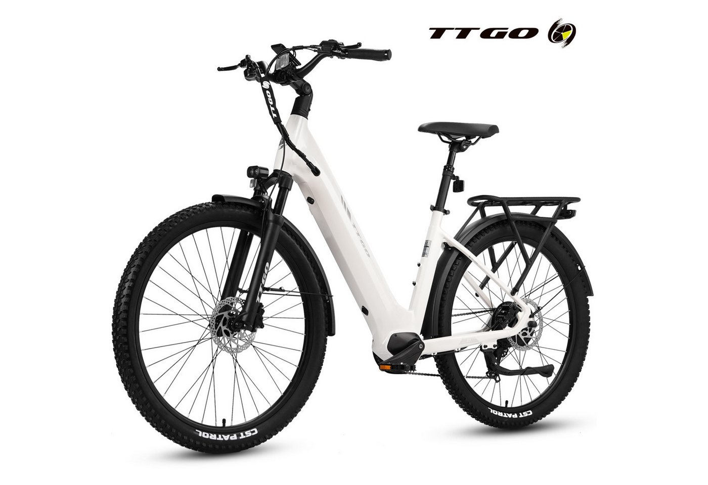 TTGO E-Bike Cityrad 28 Zoll, 70Nm, Drehmomentsensor, max. 120km, Federsattelstütze, 7 Gang SHIMANO, Kettenschaltung, Heckmotor, 720 Wh, 5 Stufen, Farbdisplay, Elektrofahrrad für Damen und Herren, Pedelec Bild 3