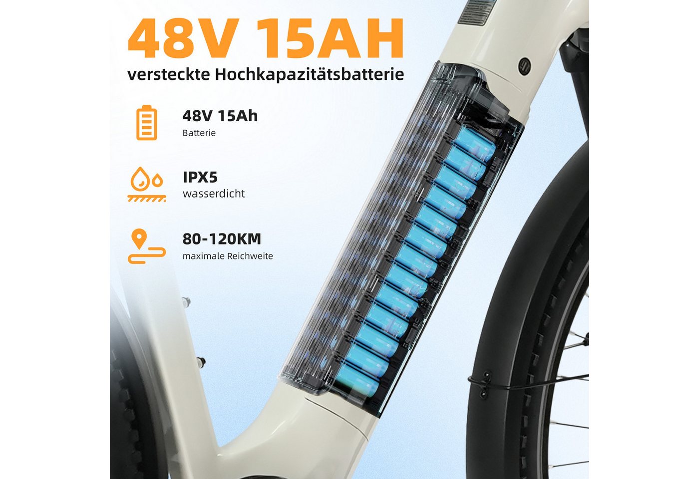 TTGO E-Bike Cityrad 28 Zoll, 70Nm, Drehmomentsensor, max. 120km, Federsattelstütze, 7 Gang SHIMANO, Kettenschaltung, Heckmotor, 720 Wh, 5 Stufen, Farbdisplay, Elektrofahrrad für Damen und Herren, Pedelec Bild 4