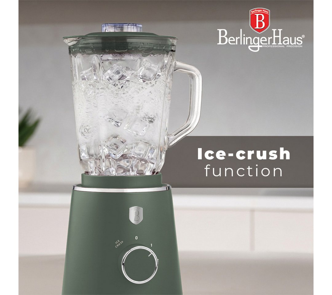 BerlingerHaus Standmixer BH 9823, 1000 W, 1,5 L Glasbehälter, 1000 W, Ice-Crush Funktion, Edelstahlmesser Bild 5