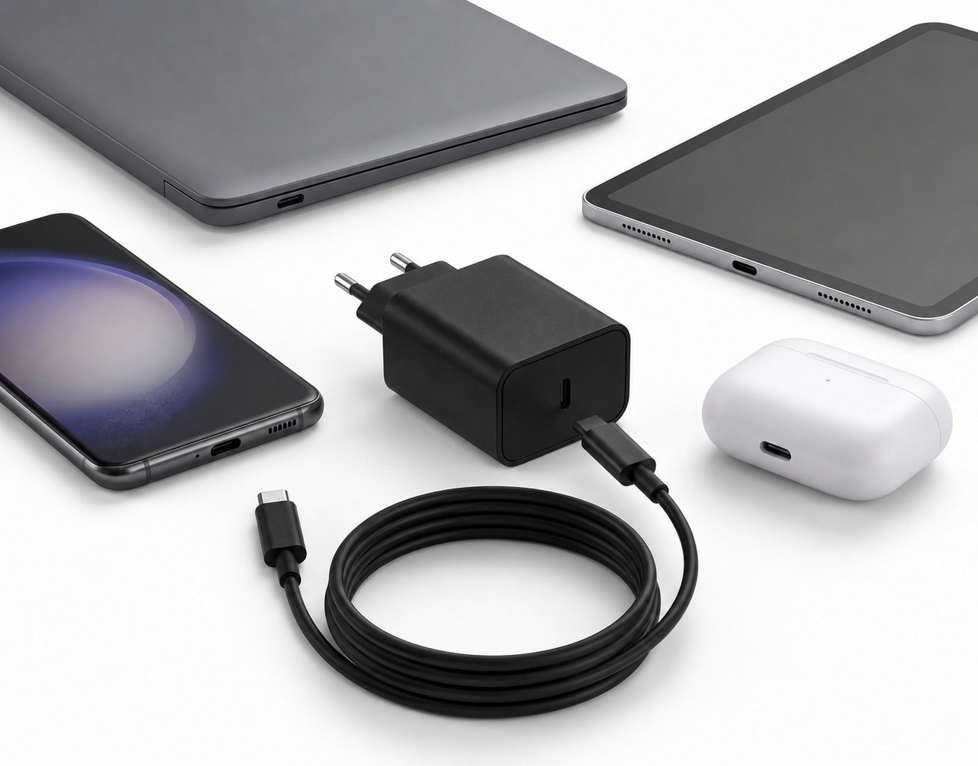 Ventarent 45W Lade-Set mit 2m Kabel für iPhone 17, 16 & 15 USB-Ladegerät USB-Ladegerät (3000 mA, Set, 2-tlg., Netzadapter und Ladekabel, Fast Charge, PD, PPS, Apple iPhone) Bild 4