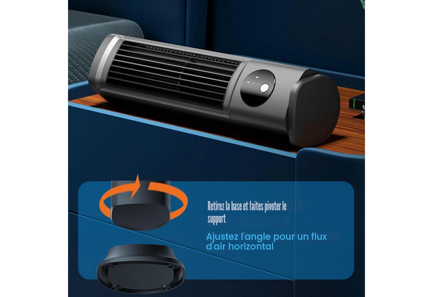 FELIXLEO Mini USB-Ventilator Luftkühler 3 Stufen Leise Tisch Klimagerät Cooling Ace Grau Bild 2