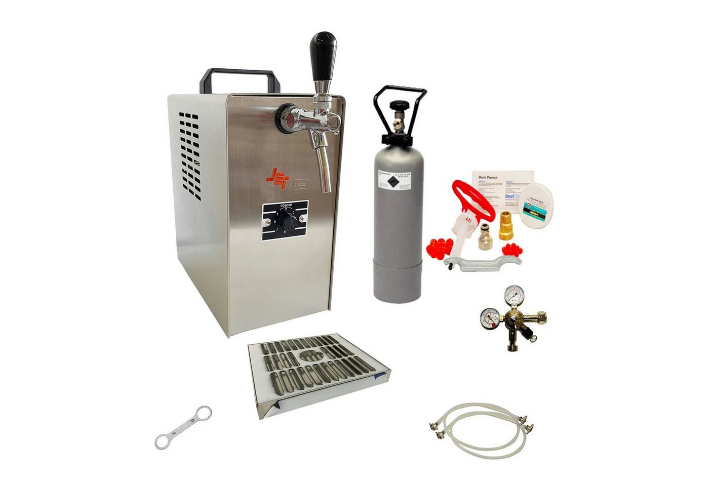 ich-zapfe Bierzapfanlage Komplett Set - Zapfanlage JET 30 Bierkoffer, Durchlaufkühler 1-leitig, Trockenkühler, bis zu 35 Liter/h, Reinigungsset für Zapfanlage und Keg Bild 5
