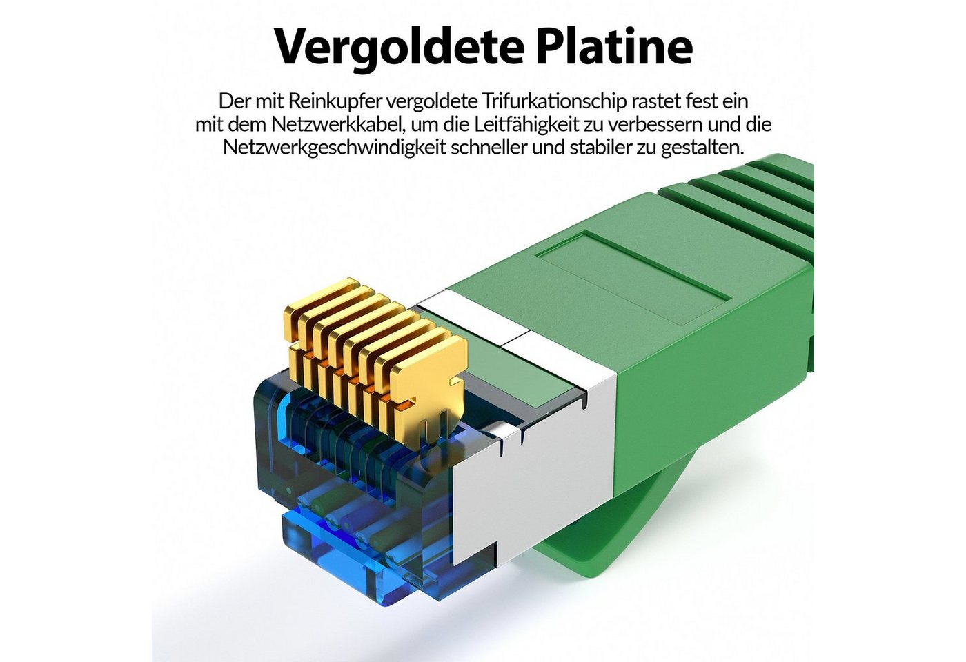 JAMEGA CAT 7 Flachkabel, RJ45 LAN Ethernet Patchkabel Netzwerk LAN-Kabel, CAT.7, RJ-45 Stecker (Ethernet) (750 cm) Bild 2