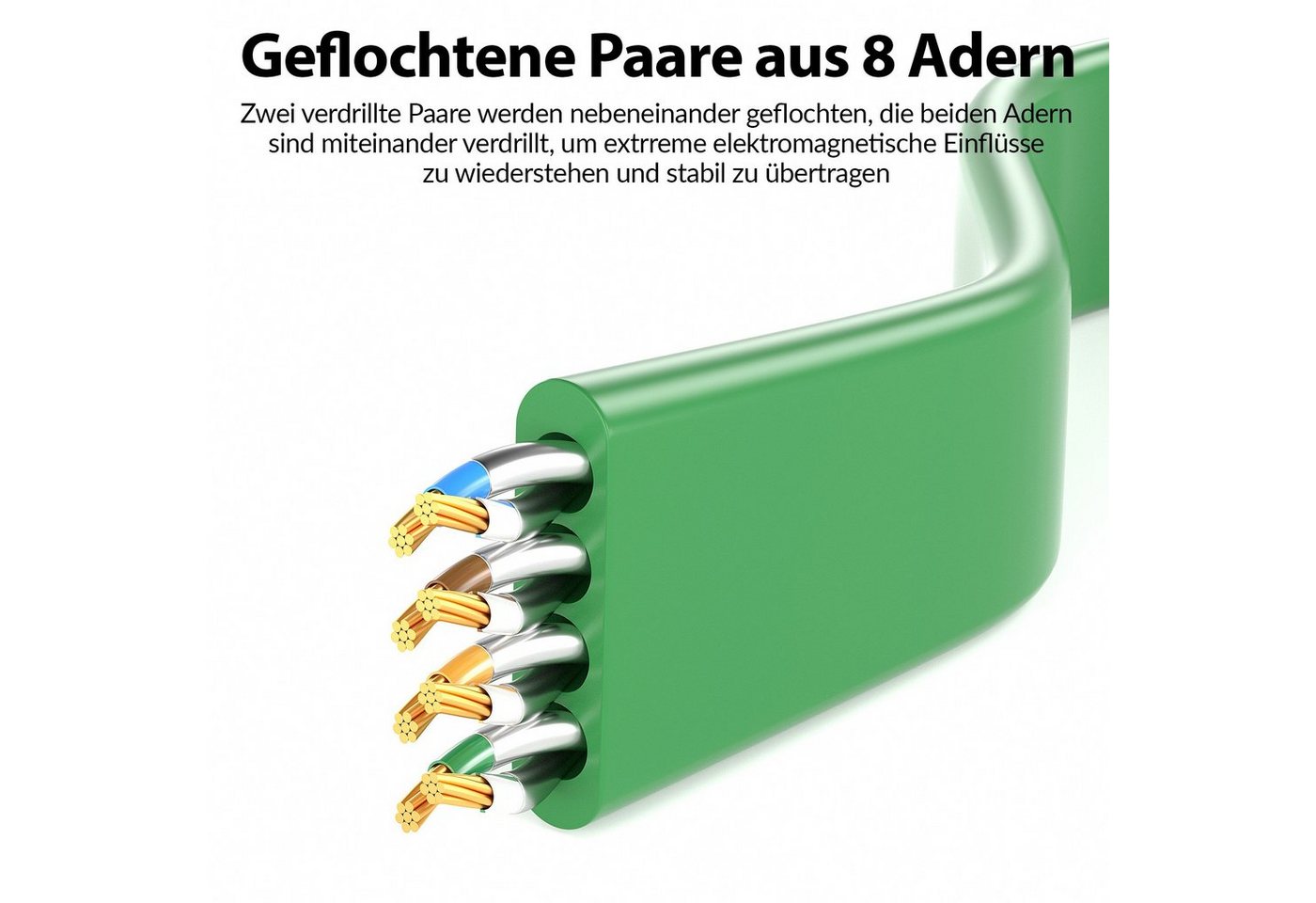 JAMEGA CAT 7 Flachkabel, RJ45 LAN Ethernet Patchkabel Netzwerk LAN-Kabel, CAT.7, RJ-45 Stecker (Ethernet) (750 cm) Bild 4