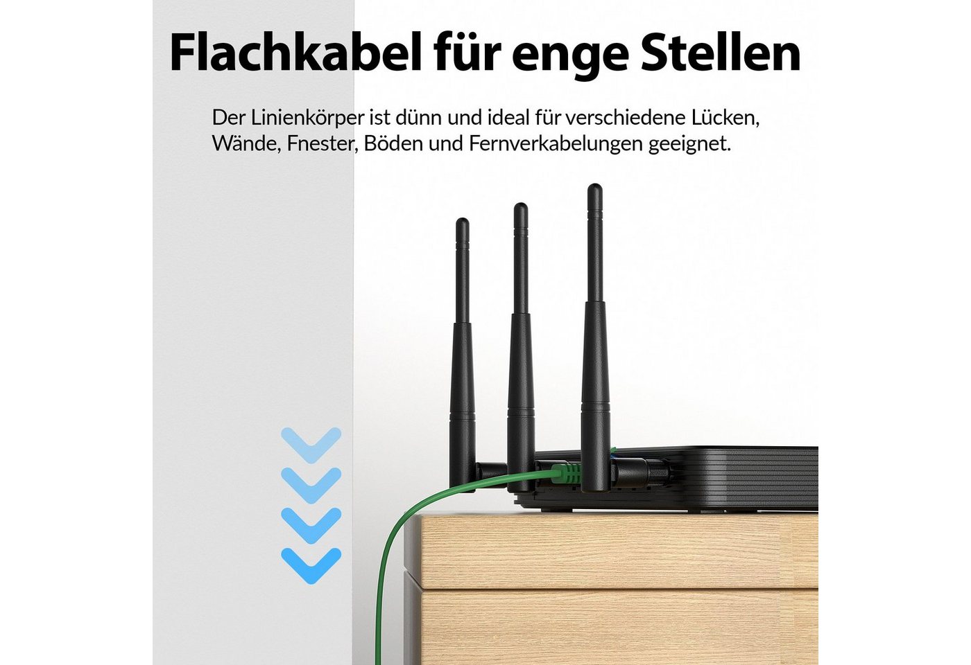 JAMEGA CAT 7 Flachkabel, RJ45 LAN Ethernet Patchkabel Netzwerk LAN-Kabel, CAT.7, RJ-45 Stecker (Ethernet) (750 cm) Bild 5