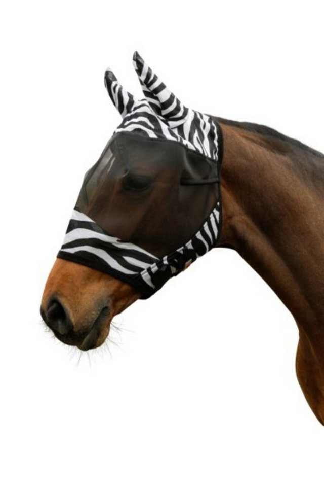 Kerbl Fliegenmasken Fliegenschutzmaske Zebra mit Ohrenschutz Pony 326113 (1 St)