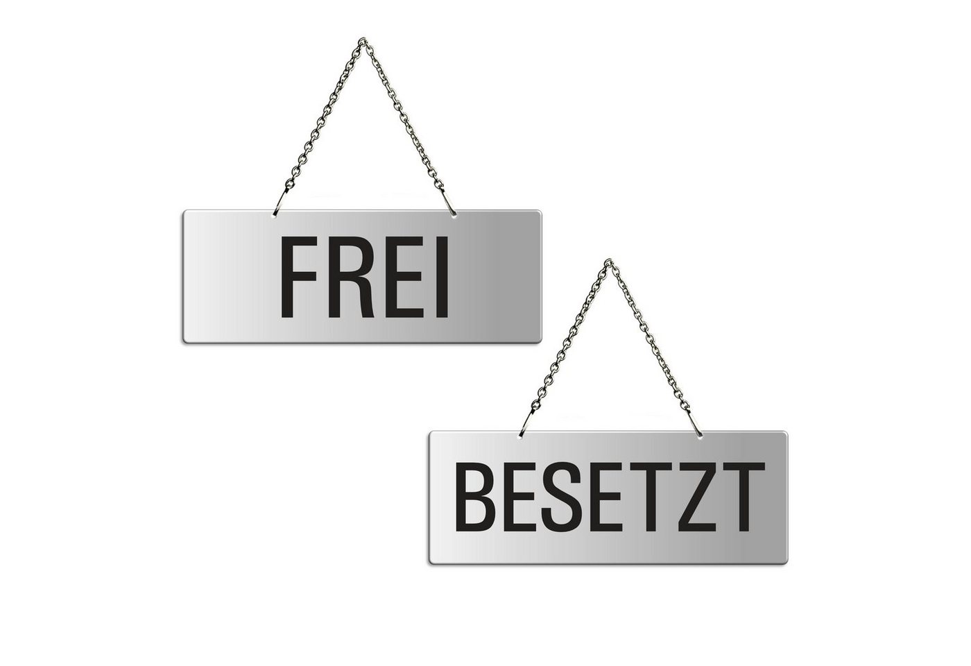 OFFORM DESIGN Hinweisschild Frei Besetzt 175x65 mm Aluminium Silber-matt eloxiert