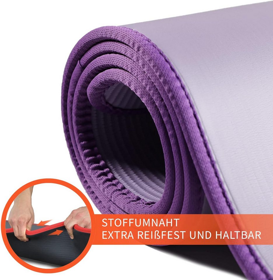 DH FitLife Fitnessmatte 183x61 cm, 10mm dicke Sportmatte, Yogamatte rutschfest (Gymnastikmatte gelenkschonend, Trainingsmatte & Bodenschutzmatte), für Home Workout & Fitness Bild 5