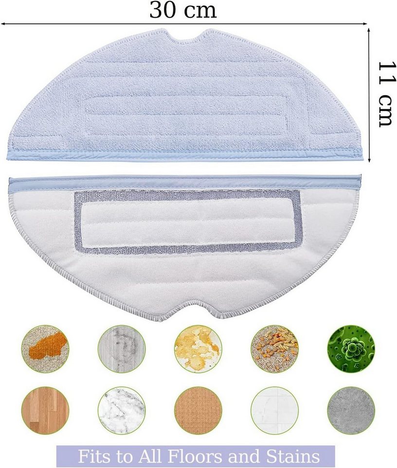 FELIXLEO Staubsaugerdüsen-Set 4 Stück Wischtücher für Roborock S8+/S7 MaxV Ultra Saugroboter, (12-tlg) Bild 2
