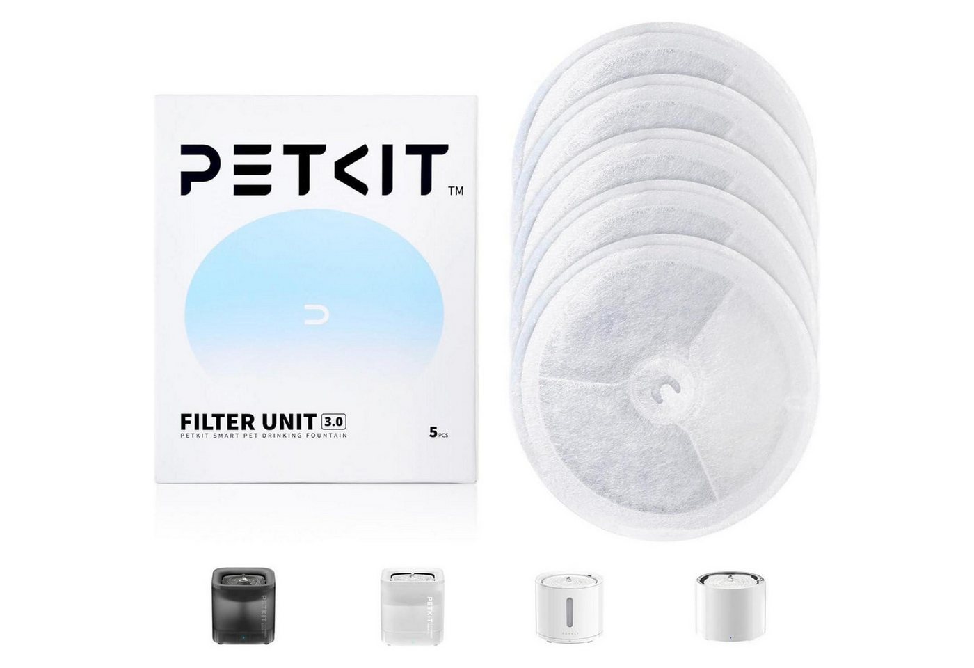 LuxusKollektion Wasserfilter CYBERTAIL Eversweet Filter 3.0 5er Pack für Katzen Hunde Trinkbrunnen