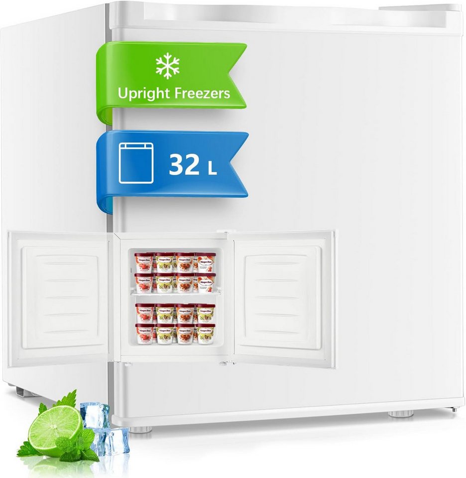 FOHERE Gefrierschrank BD-32, 49.8 cm hoch, 47.3 cm breit, Türanschlag, verstellbare Füße und herausnehmbare Einlegeböden Bild 3