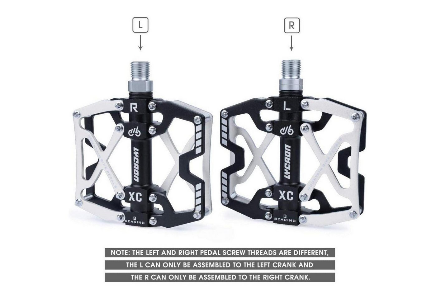 LuxusKollektion Plattformpedale Fahrradpedale MTB BMX CNC Alu CrMo Spindel 3 Lager 9 16 Silber Bild 3