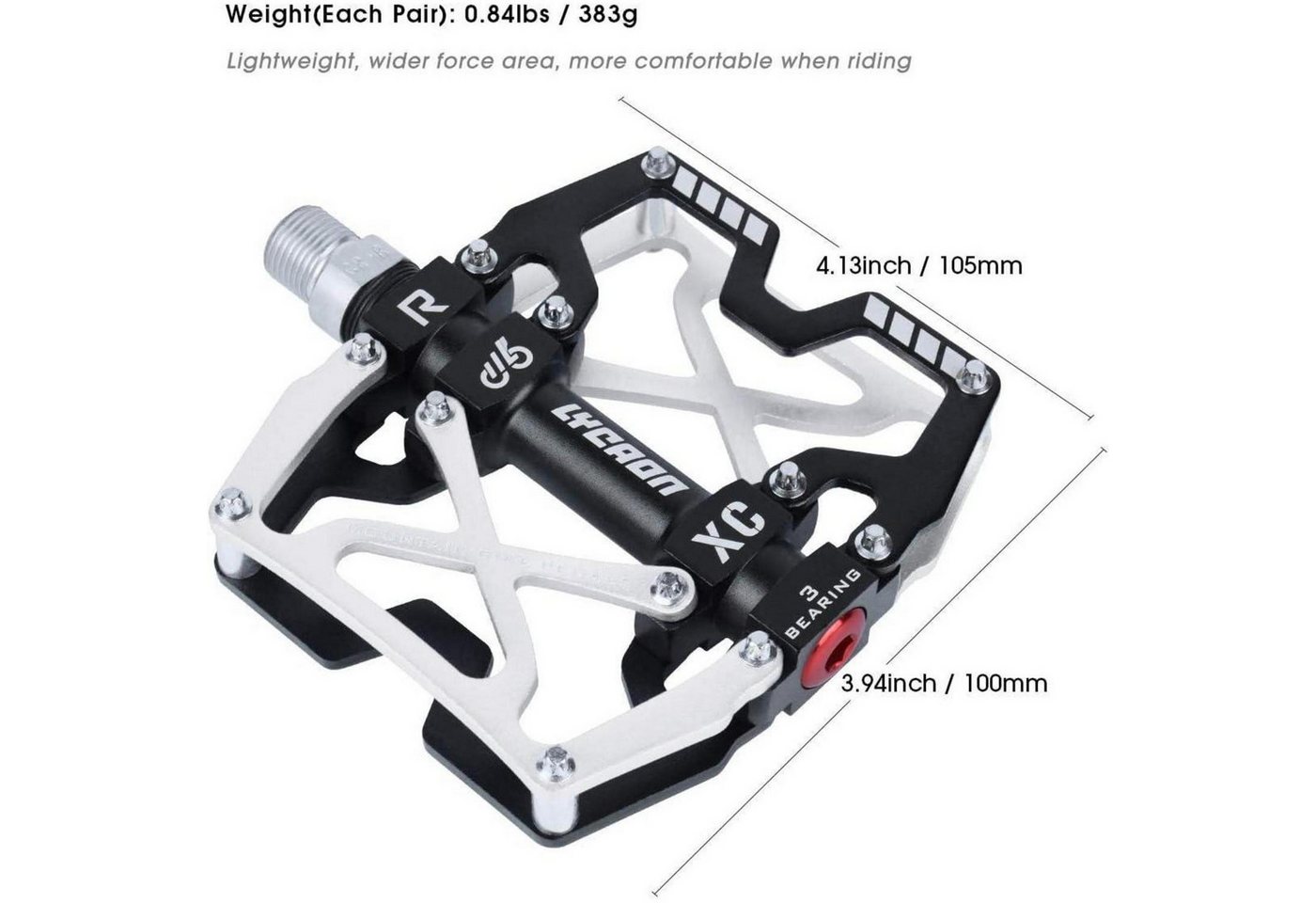 LuxusKollektion Plattformpedale Fahrradpedale MTB BMX CNC Alu CrMo Spindel 3 Lager 9 16 Silber Bild 5