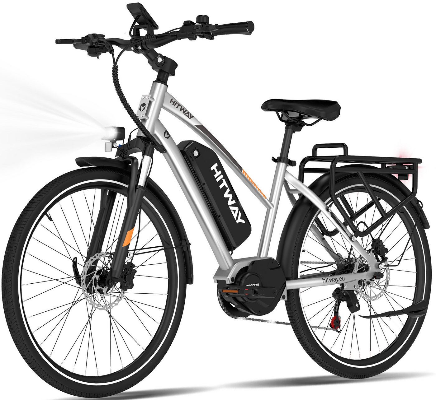 HITWAY E-Bike Trekkingrad 27,5 Zoll E-Bike Mittelmotor, Reichweite bis 150-180 km, 7 Gang shimano shimano Schaltwerk, Kettenschaltung, Mittelmotor, 468 Wh, Drehmomentsensor, Hydraulischbremsen, Federgabel mit Lockout, Alu Bild 4