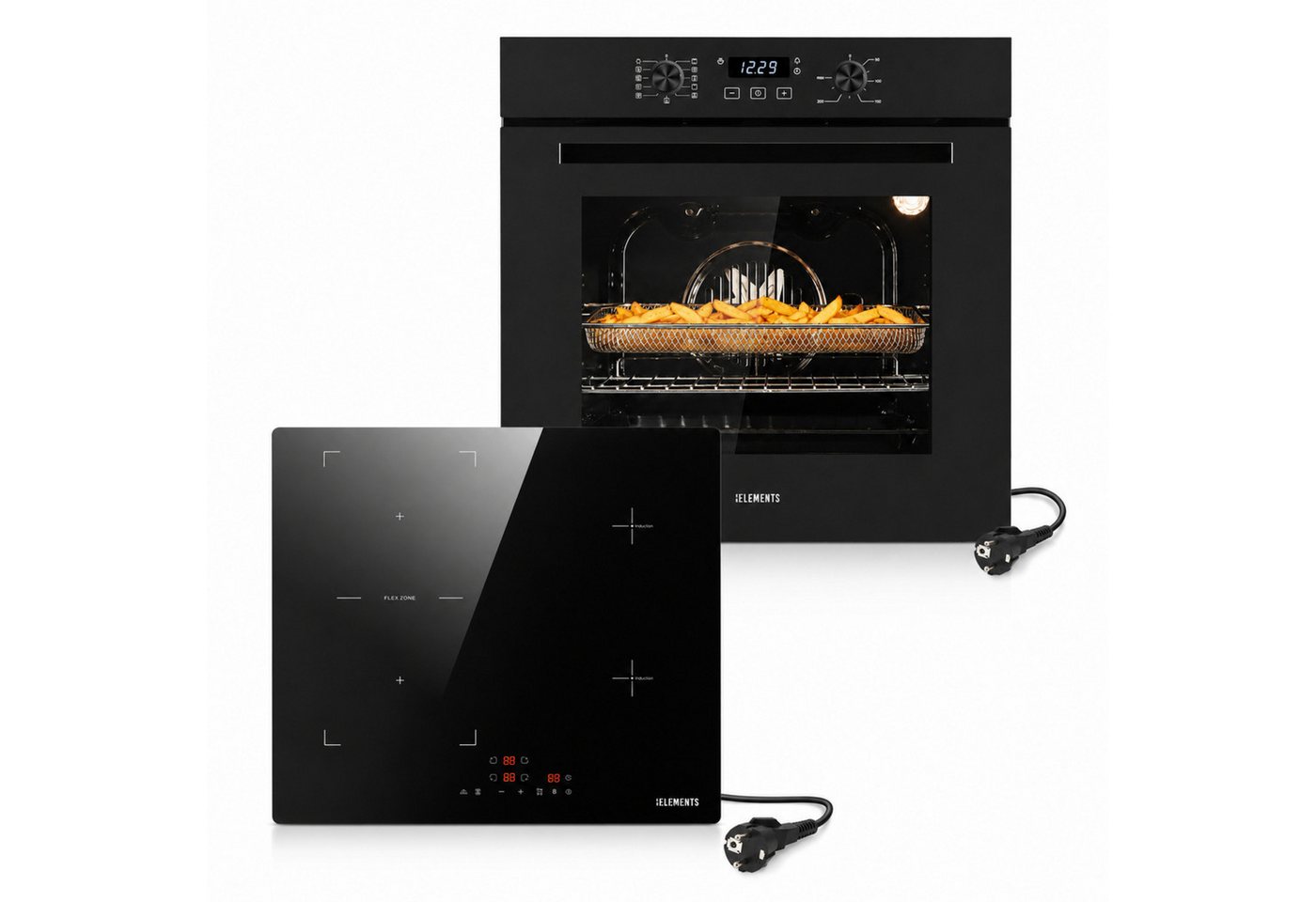 KB Elements Backofen-Set Einbaubackofen 60 cm mit 4-Zonen Induktionskochfeld 60cm, AQUA CLEAN, Herdset mit Air Fry, Flexzone und einfacher Installation Bild 4