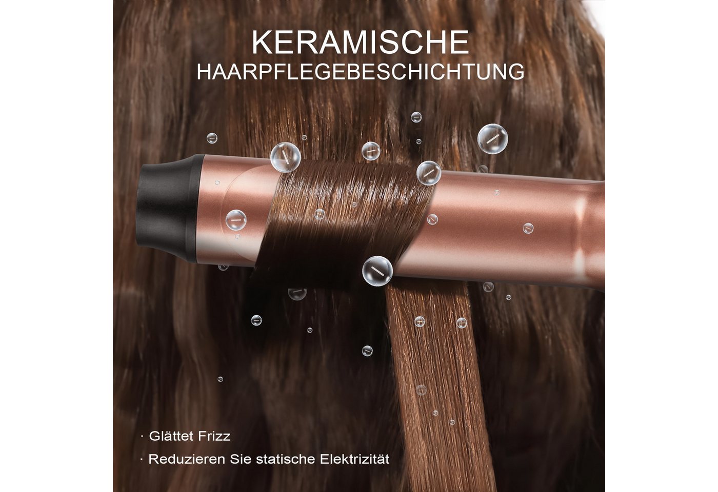 CkeyiN Pro Lockenstab Set 3 in 1,Glätteisen mit Verschiedenen Aufsätzen,Große Locken, Keramik Lockenstab 25mm/32mm,Lockenstäbe 3 Fässer, Ionen-Technologie,Schnellaufheizung,für Lange/kurze Haare Bild 2