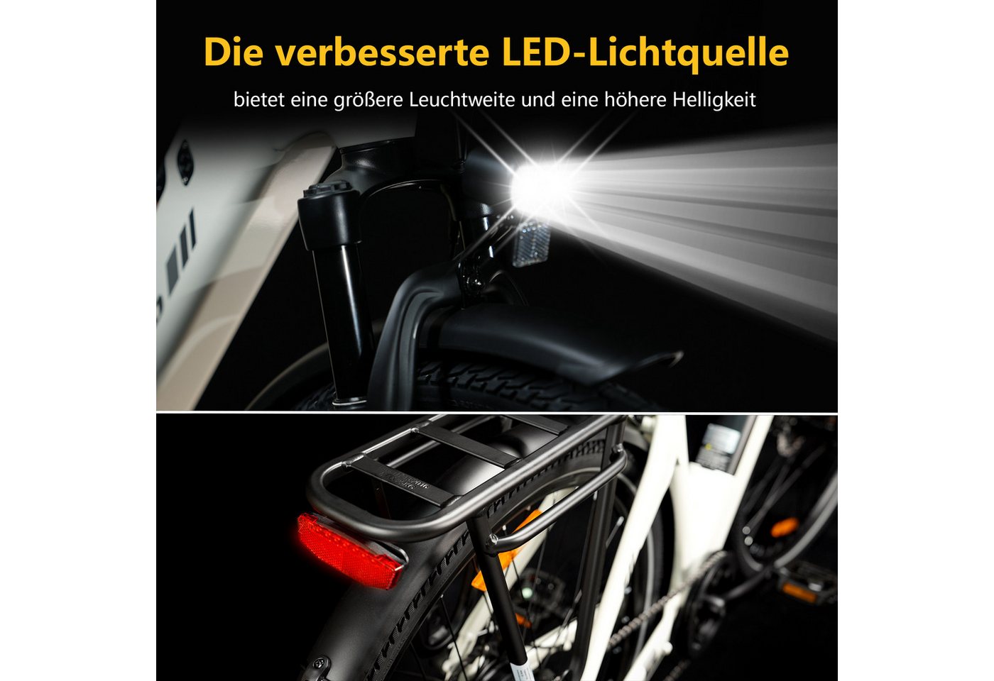 TTGO E-Bike Cityrad 28 x 2,0 Zoll, 150km Reichweite, C3 2.0, Elektrofahrrad, Pedelec, 7 Gang SHIMANO, Kettenschaltung, Heckmotor, 650 Wh, 5 Stufen, Leicht nur 25kg, Tiefeinsteiger-Rahmen, bis zu 125kg Bild 2