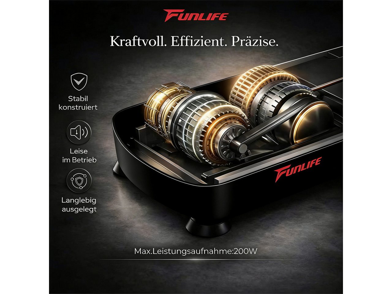 FunLife Vibrationsplatte Bluetooth-Musik & 5 Trainingsprogramme, 200 W, 120 Intensitätsstufen, (Einzelgerät, Ganzkörpertraining), Fernbedienung · Trainingsbänder inklusive Bild 4