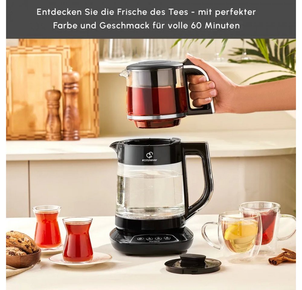 Karaca Wasserkocher Karaca Caysever Sprechender Teezubereiter Chrom, 2200 W Bild 4