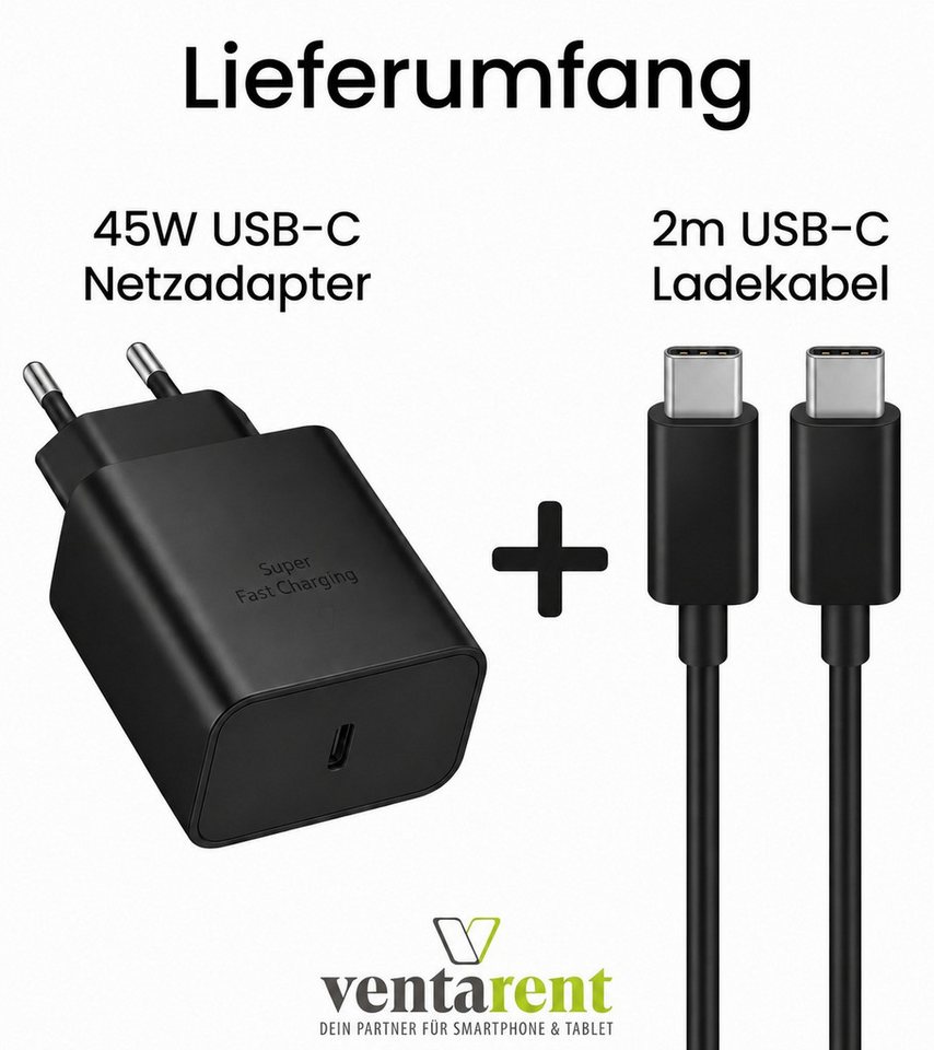 Ventarent 45W USB-C Ladeset mit Ladekabel für MacBook Air, iPad Pro & Air USB-Ladegerät (3000 mA, Set, 2-tlg., 45W USB-C Netzadapter, USB-C Ladekabel, 45W Schnellladen, USB-C Ladeset, inkl. USB-C Ladekabel) Bild 5
