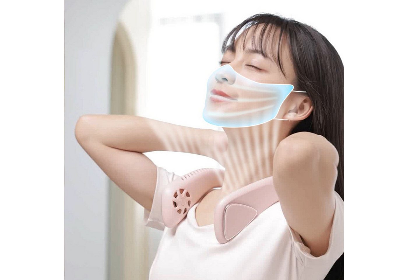 FELIXLEO Handventilator Tragbarer Mini USB Nackenventilator 6000mah Blau für Sport Reisen Bild 2