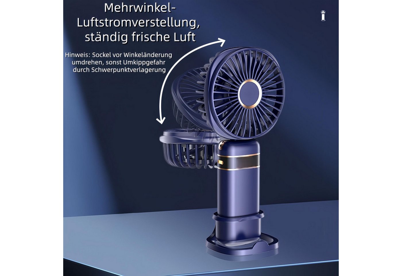 FELIXLEO Handventilator 3 in 1 Handventilator Mini Ventilator 2400mAh Faltbarer USB Rosa Bild 4